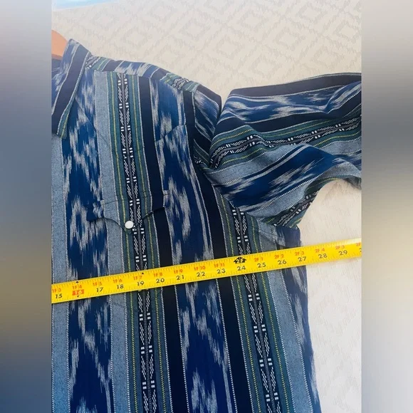 Vintage Polo Ralph Lauren Shirt Mens XXL Aztec Blue Southwest Cowboy Pearl Snap - Picture 7 of 8